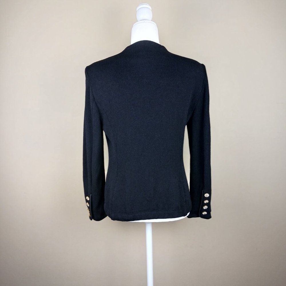 ST. JOHN EVENING By Marie Gray| Black Formal Blazer Jacket with Jeweled Buttons - Picture 2 of 8